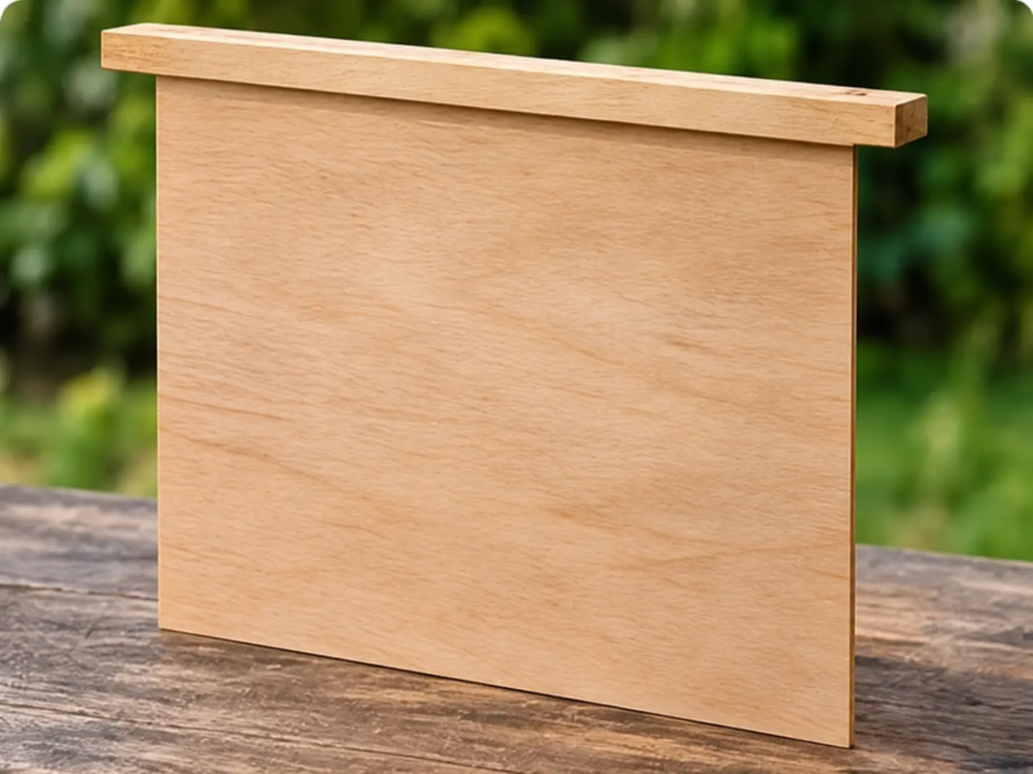 Standard wooden dummy board with a projecting top bar