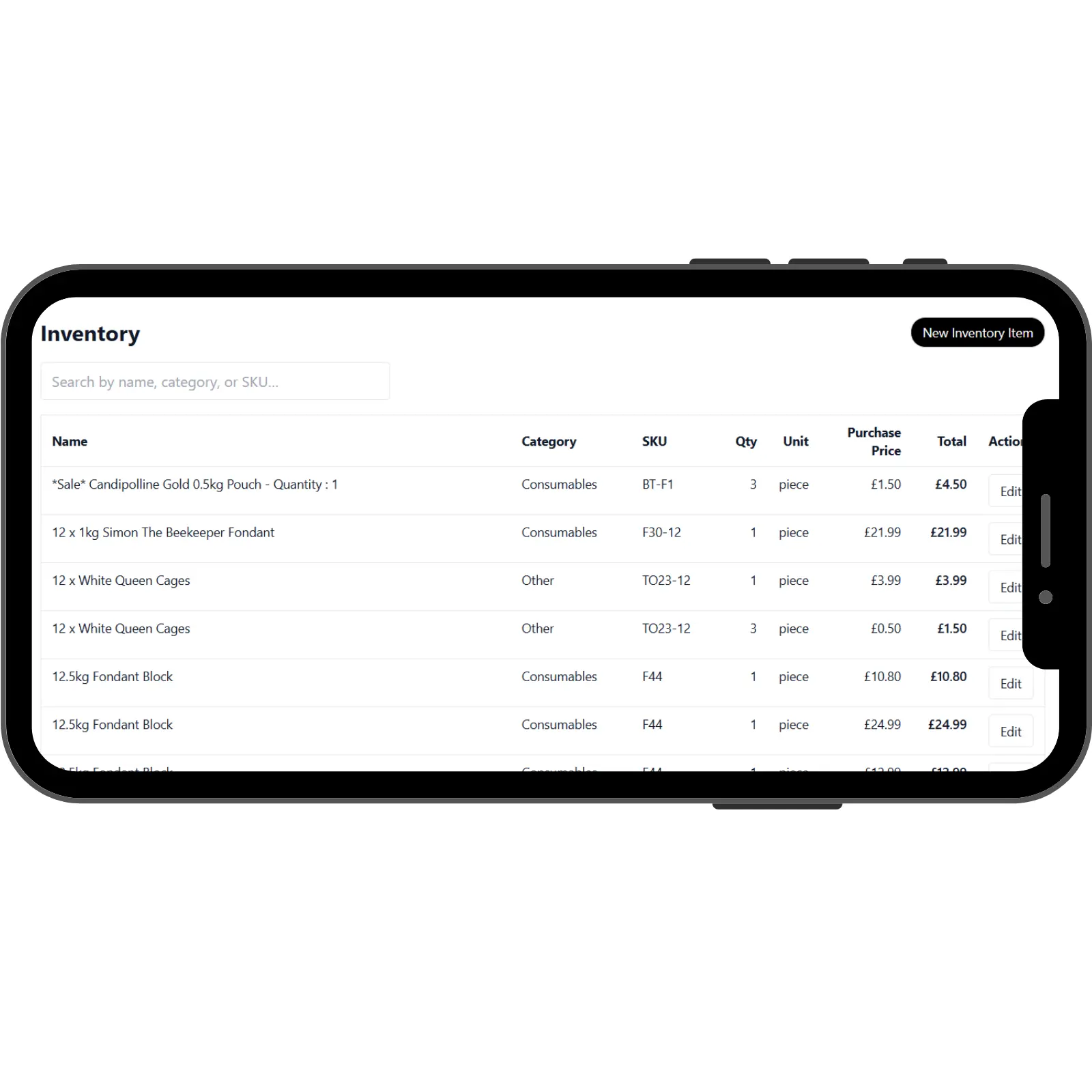 inventory list of equipment you have in the apiary